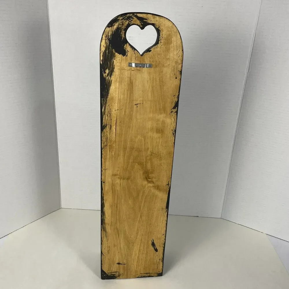 Vintage Wooden Country Heart Shelf Black Farmhouse Cottagecore Grammacore 21.5”